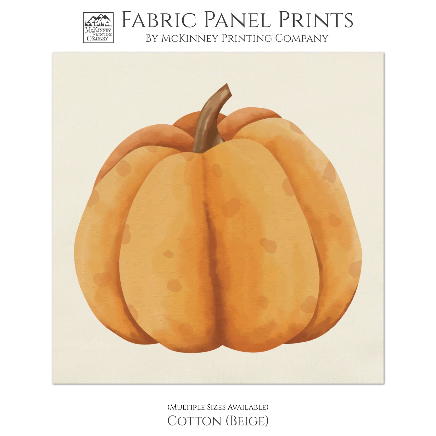 Pumpkin Fabric, Fall Quilt Block - Cotton