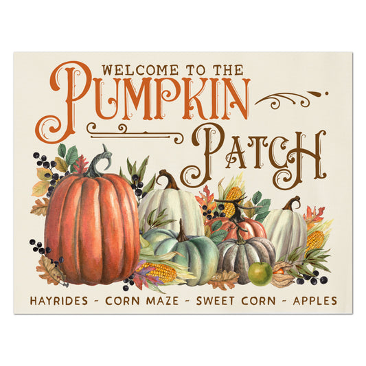 Pumpkin Fabric - Watercolor, Autumn Décor, Cotton, Muslin, Fall, Quilt Block, Panel