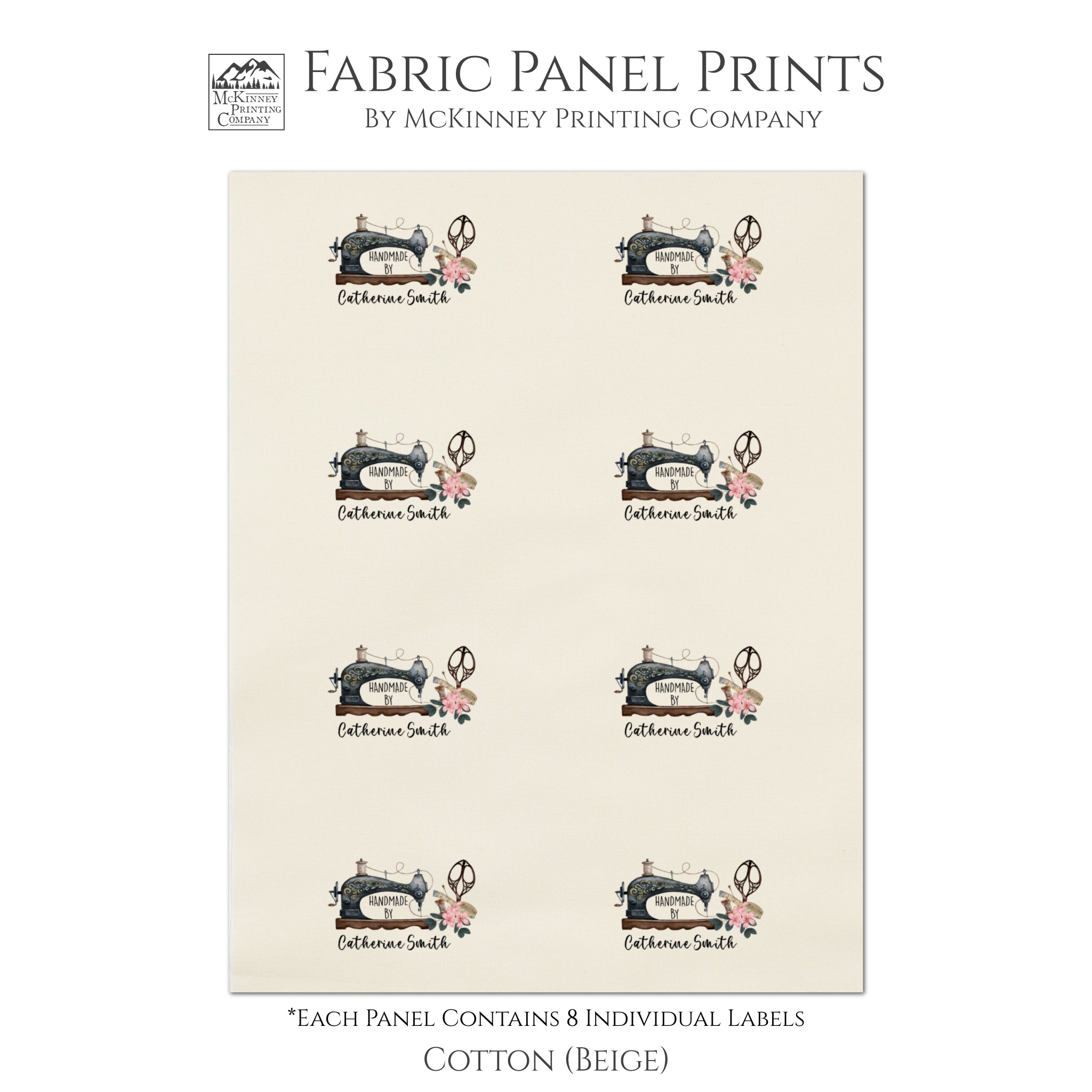 Sewing Machine And Labels Sewing Labels for Handmade Items - Personalized, Fabric Panel Print, Q ...