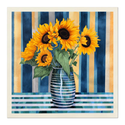 Sunflower Fabric, Quilt Block, Shabby Chic, Wall Art