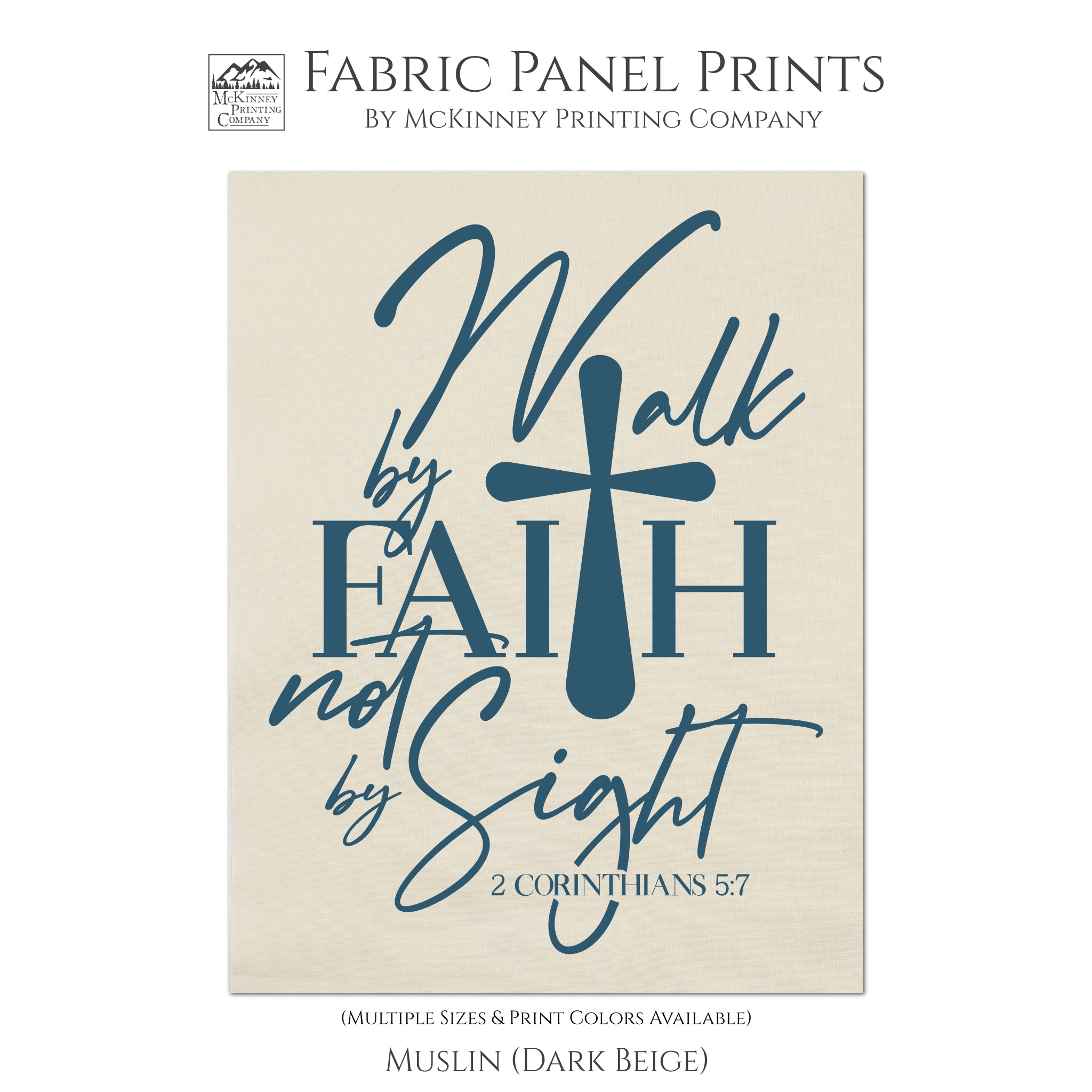 Walk By Faith - Scripture Fabric, Christian Bible Verse – Fabric Panel ...